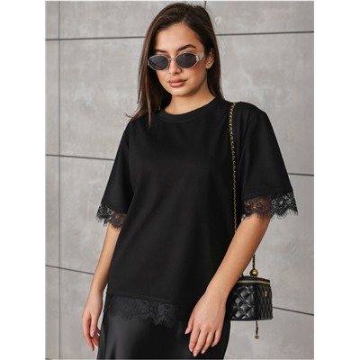 Футболка "Лейс" черный женская