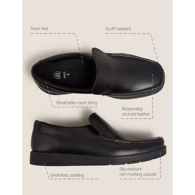 Kids' Leather Slip-on Loafer School Shoes (13 Small - 9 Large)