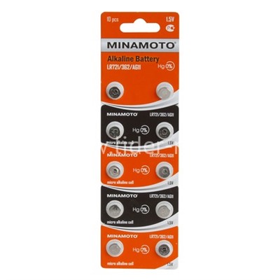 Батарейка алкалиновая MINAMOTO AG11 LR721/10BL