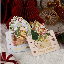 Набор новогодних складных открыток 6 штук 10*13,5 см. НАСТОЛЬНЫЕ ФИГУРНЫЕ