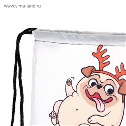 Новогодний мешок под сладости 290 х 340 мм, "Подарочек на удачу" (мягкий полиэстер плотностью 210D)