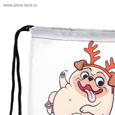 Новогодний мешок под сладости 290 х 340 мм, "Подарочек на удачу" (мягкий полиэстер плотностью 210D)