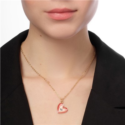 Кулон на цепочке «Сердце», иллюзия, цветной в золоте, 47 см