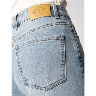 Джинсы-трубы из эластичного денима