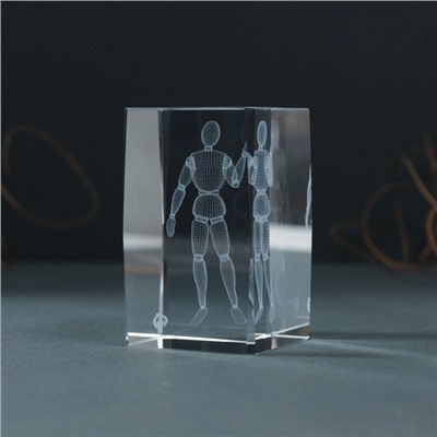 Фигурка стекло прямоугольник «Шарнирный человек», 5×5×8 см