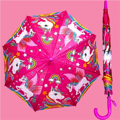 Зонт-трость для девочки с мультгероями полуавтомат Арт 004/3