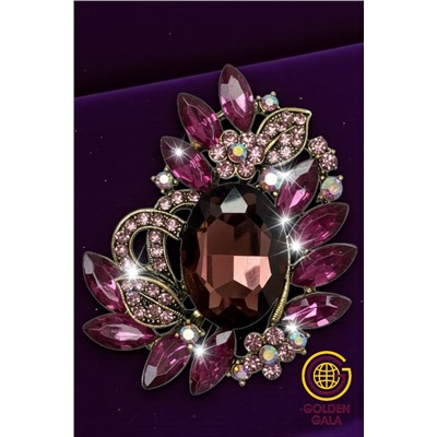 Брошь крупная с кристаллами БР4/3 модель 2