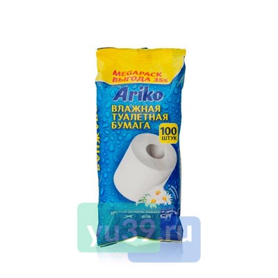 Влажная туалетная бумага Ariko, 100 листов