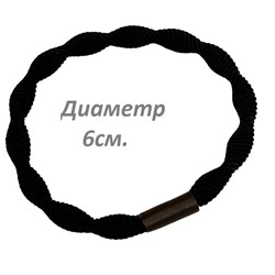 Резинка для волос эластичная (жгут волна) цвет темно-коричневый Арт 65