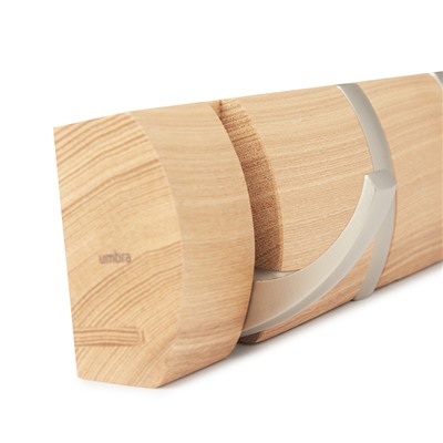 Вешалка настенная Flip, 81 см, 8 крючков, натуральное дерево