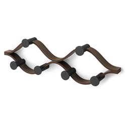 Вешалка настенная Montage, 6 крючков, черный/орех