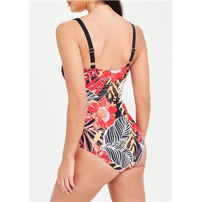 Soon Floral Palm Panelled Swimsuit