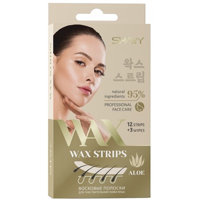 SHARY Восковые полоски для ЧУВСТВ.кожи лица