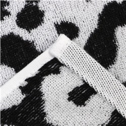 Полотенце махровое Этель Leopard, 50×90 см, 100% хлопок, 420 г/м², чёрно-белое