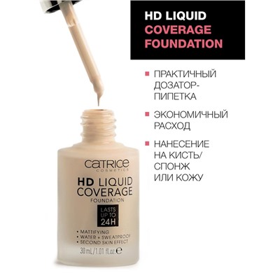 Тональная основа Catrice HD Liquid Coverage Foundation №030 Sand Beige 30 ml