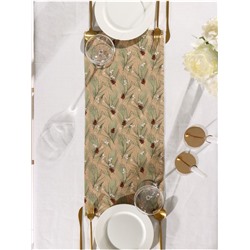 Дорожка на стол новогодняя Этель Spruce branches 30×70 см, 100% хлопок, саржа 190 г/м², бежевая