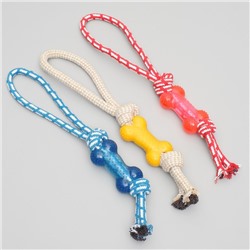 Игрушка канатная с косточкой, 90 г, микс цветов