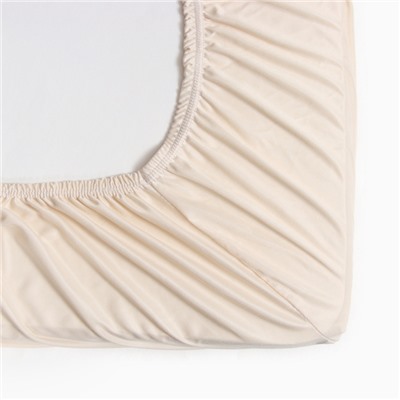 Простыня на резинке 140×200×25 см, экрю, тенсель 120 г/м