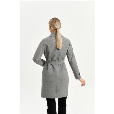 Пальто женское демисезонное 22970 (серый/ёлочка)