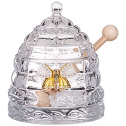 БАНКА ДЛЯ МЕДА С ПАЛОЧКОЙ "VENEZIA" 280 МЛ. Д=11,5 СМ. В=14 СМ. КОЛЛЕКЦИЯ "MUZA" (КОР=8ШТ.)