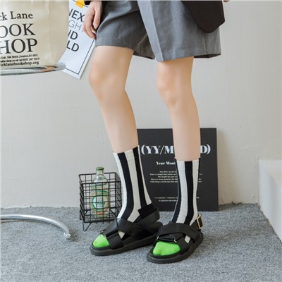 Sports cotton Japanese design knee socks for men and women, internet celebrity, mid-length