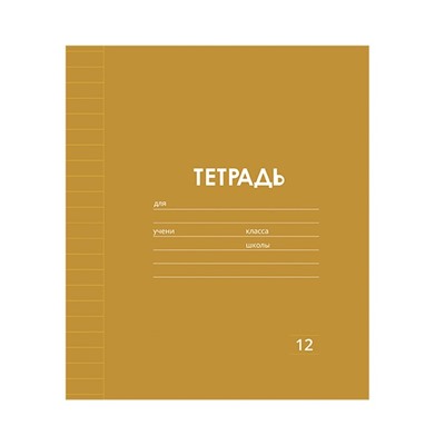 Тетрадь 12 листов линейку Calligrata «Однотонная Классика Линовка. Эконом», обложка мелованная бумага, серые листы, МИКС