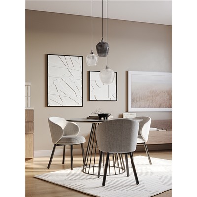 Стол обеденный Tyra, Ø110 см, белый/золотой