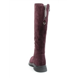 02-FJ632-2M BURGUNDY Сапоги зимние женские (натуральная замша, натуральный мех)