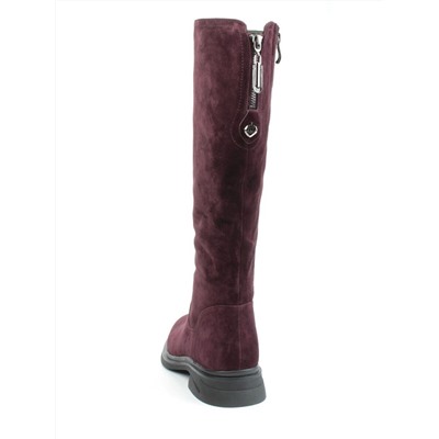 02-FJ632-2M BURGUNDY Сапоги зимние женские (натуральная замша, натуральный мех)