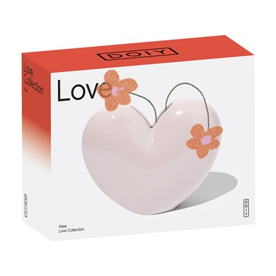 Ваза для цветов Love, 15,5 см, светло-розовая