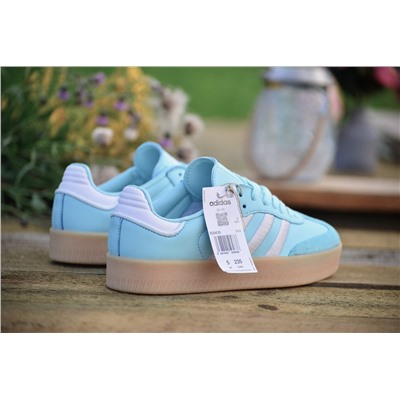 Adidas Samba Almost Blue з натуральной кожи и замши