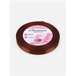 Лента атласная, 10 мм, 23±1 м, тёмно-коричневая №32