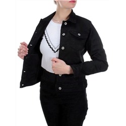 Y-1000 BLACK Куртка джинсовая женская MISS JUSTING (98% хлопок 2% эластан)