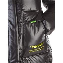 2180 BLACK Пальто женское зимнее (холлофайбер)