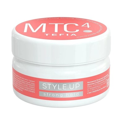 Матовая глина сильной фиксации, Matte Clay Strong Hold, Style.Up, TEFIA, 75 мл