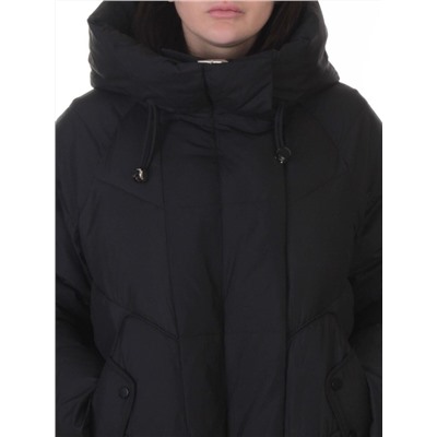 A621 BLACK Пальто зимнее женское (200 гр. холлофайбер)