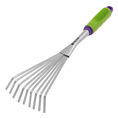 Грабли веерные 9 - зубые, 130 х 420 мм, стальные, пластиковая рукоятка, Connect, Palisad