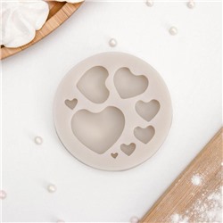 Молд для заливки Доляна «Сердца», 8 ячеек, силикон, d=7.5 см, МИКС