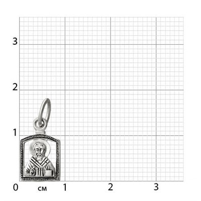 Образ (Свт.Николай) из серебра частичное чернение литье