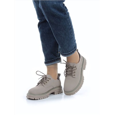 03-P8204-3 GRAY/BEIGE Полуботинки женские (натуральная кожа, нубук)