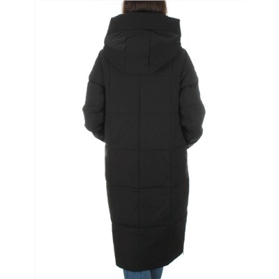 22361 BLACK Пальто зимнее женское облегченное (150 гр. холлофайбера)