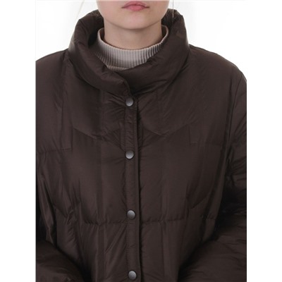 H24-328 BROWN Куртка пуховая облегченная женская (белый утиный пух)