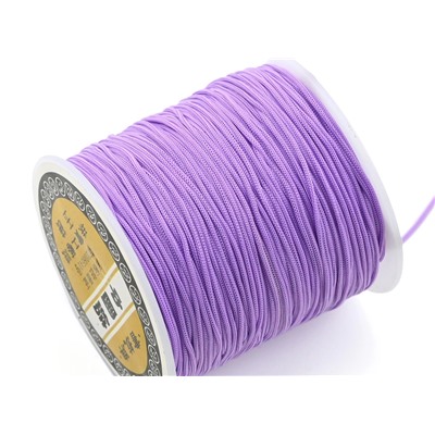 Шнур для плетения шелковый 1мм цв.сиреневый, 100м