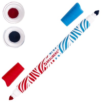 Фломастеры двусторонние 20 цветов BRAUBERG PREMIUM BI-COLOR, 10 штук, утолщённые, вентилируемый колпачок