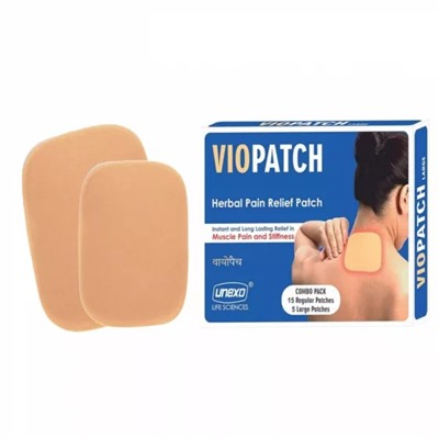 Пластыри для снятия боли и скованности в мышцах (20 шт), Herbal Pain Relief Patch (Combo 15 Regular, 5 Large pcs), произв. Viopatch
