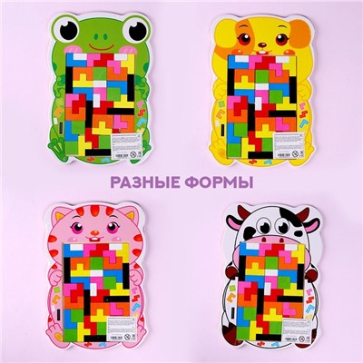 Развивающая игра «Тетрис зверята» 29,5 × 19,5 × 0,5 см, МИКС