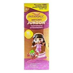Детская зубная паста (80 г), Dant Kanti Junior Toothpaste (Strawberry), произв. Patanjali