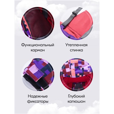 Горнолыжный костюм зимний для девочки фиолетового цвета 9436F