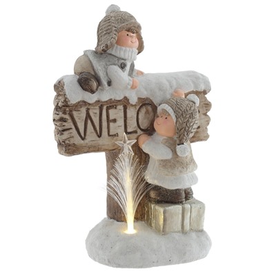 Фигурка декоративная с подсветкой "Дети", L29 W17 H42 см