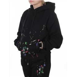 005 BLACK Костюм спортивный зимний женский (95% хлопок, 5% полиэстер)
